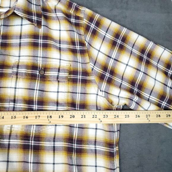 Exofficio Flannel Shirt Men's XL Brown Insect Shield Button Up Outdoor Camp - Picture 8 of 16